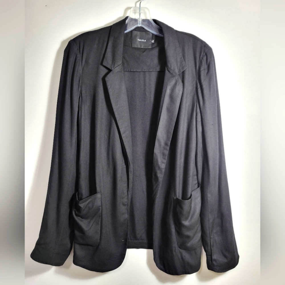Talula Aritzia black open front blazer women's 4 #2321